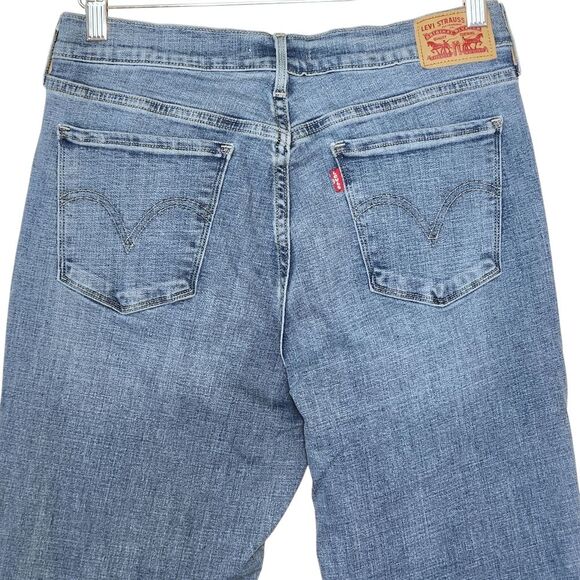 Levi's 505 Straight Leg Denim Jeans Women's 8 Mid Rise Medium Blue Stretch - Picture 6 of 13